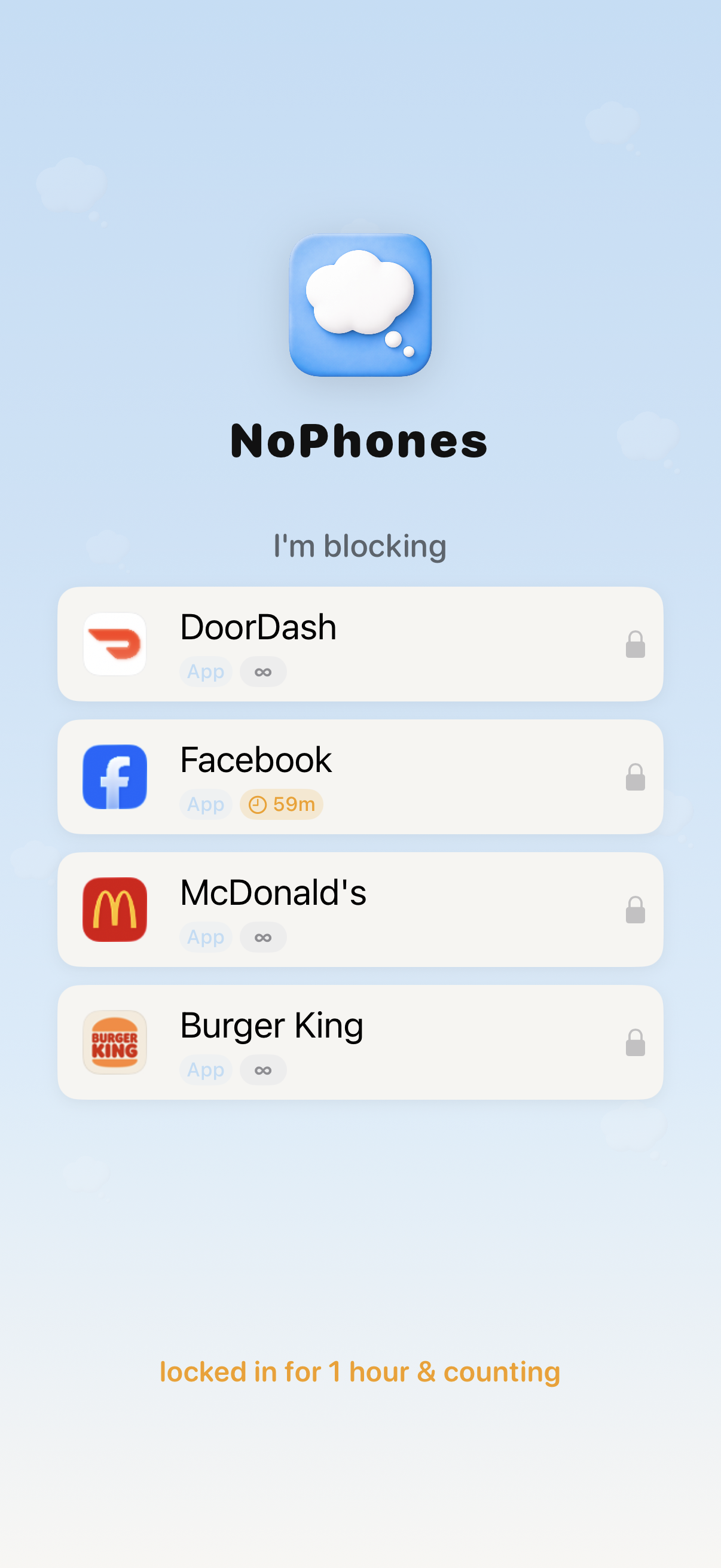 NoPhones App Screenshot